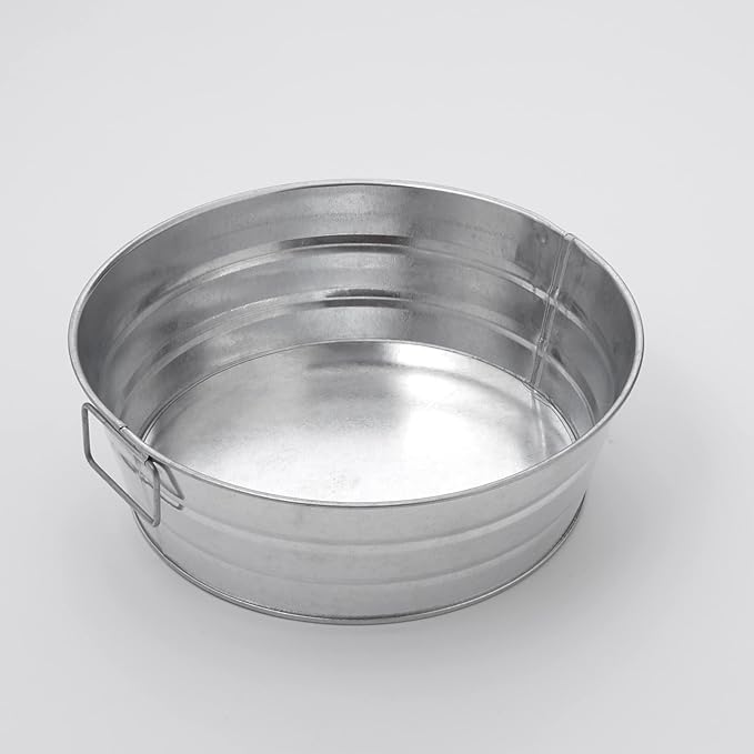 American Metalcraft MTUB10 Natural Galvanized Aluminum Tub with Side Handle, 88-Ounce, 9-3/4" Diameter X 3-1/4" H, Silver (Pack of 24)