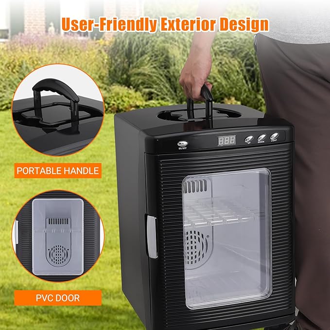 25 L Reptile Egg Incubator, Portable Science Laboratory Incubator, Temperature Controlled 10°C-60°C, Reptile Incubator with Handle, Reptile Incubators for Hatching Eggs, Black