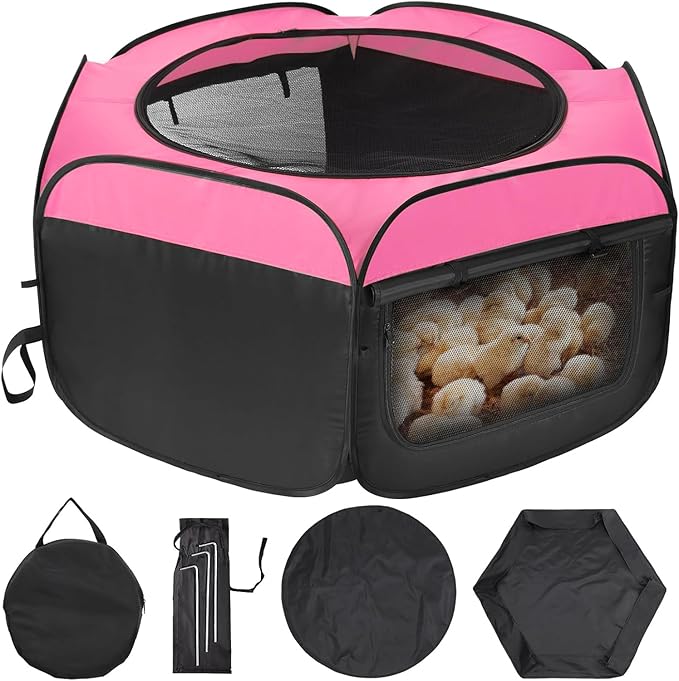 Chicken Brooder Box for Chick Starter Kit,Portable Chick Brooder Pen/Chicken Playpen/Baby Chicken Supplies Brooder Box/Chicken Tent Up to 15 Baby Chick, Duck and Quail