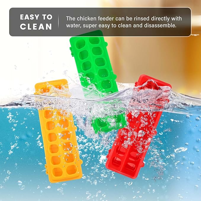 6 Pieces Plastic Flip Top Bird Small Poultry Feeder Quail Chick Feeder Waterer Poultry Feeding Tray Trough Dish Dispenser No Mess No Waste for Brooder Chickens Ducks Quails Pigeon Birds