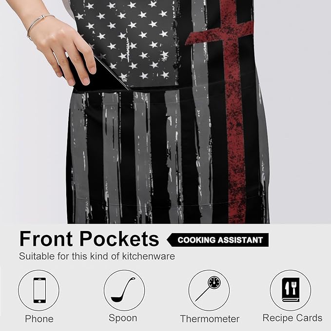 Bahamas Map Flag Apron,Waterproof Unisex Adult Aprons with Pockets Kitchen Baking Aprons