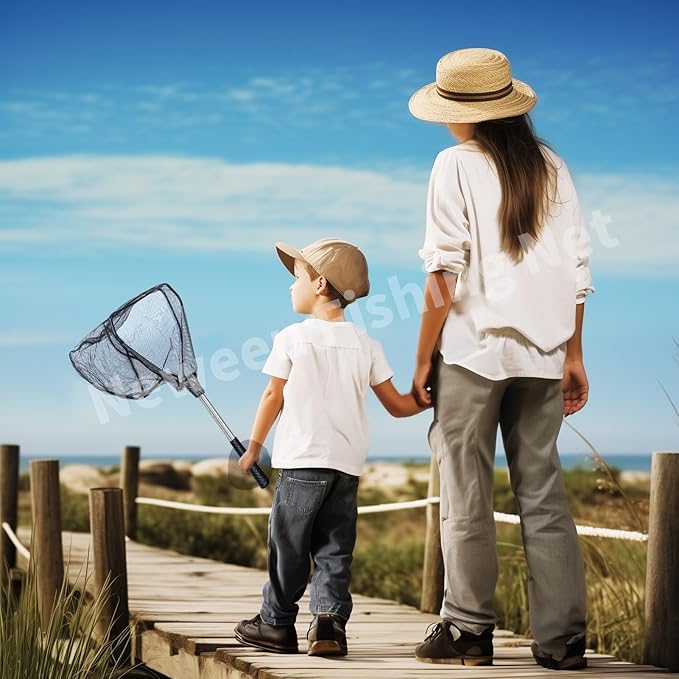 Neween Fishing Net, Foldable Collapsible Telescopic Fish Landing Net, Durable Nylon Material Mesh Landing Net for Easy Catching or Releasing for Trout