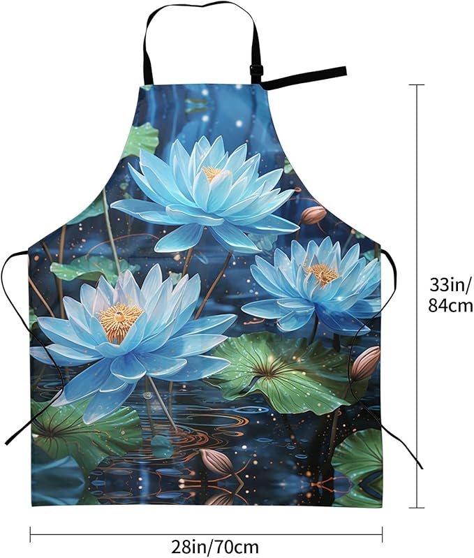 Kitchen Aprons for Men Women Waterproof Apron with 2 Pockets Skis on mountain Apron Adjustable Bib Aprons