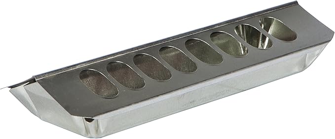 FARM-TUFF Slide-Top Poultry Feeder, 12in - Durable Galvanized Metal Chicken Feeder Trough with Removable Top, Anti-Roost Lip & Rust-Resistant Design for Backyard Flocks