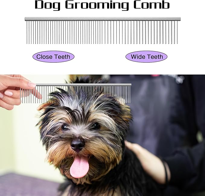 Professional Dog Grooming Scissors with Safety Round Tips, 5 in 1 Dog Grooming Scissors Kit, 4CR Stainless Steel Professional Pet Shears for Dog, Sharp and Durable, Blue