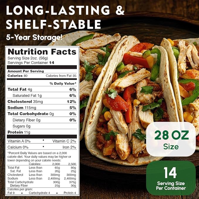 Werling & Sons Canned Chicken 28 Oz– Fully Cooked, Ready to Eat | Premium Quality, Recipe-Ready Canned Meat | 5-Year Shelf Life | Pantry Staple for Camping, Survival & Emergency Use | Made in USA | Pack of 12