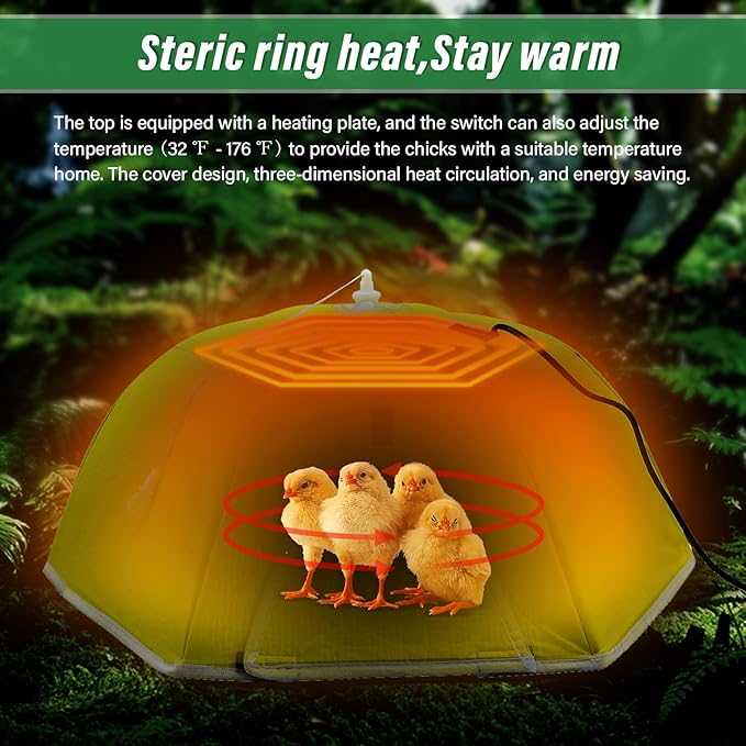 Chicken Brooder Box for Chicks Brooder Plate Chick Heater Warmer for 10 Newborns Baby Chicken Supplies for Chicks Duckling Quail Goose Poultry Bird Breeding Box