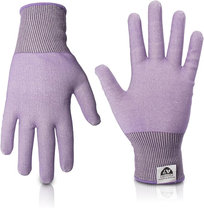 Glove Station Ultra Durable Series Cut Resistant Gloves - Cutting Gloves for Chefs, BBQ and Cooking - Level 7 Protection, Food Grade Safe Cut - Orchid Purple, Medium