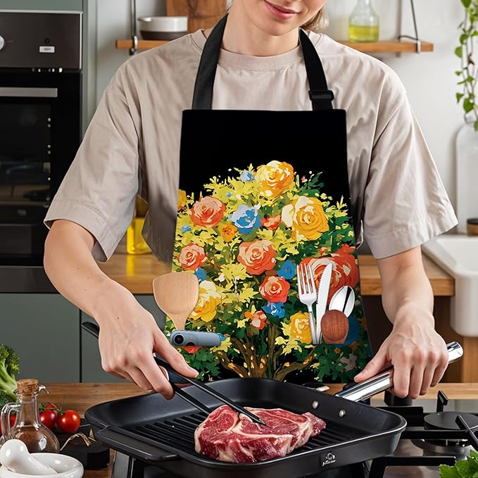 Apron Adjustable Waterproof with Two Deep Pockets Wowen men for Summer BBQ Pool Parties & Resorts