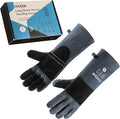 COOLJOB Kevlar Bite Proof Animal Handling Gloves for Cat Grooming, Dog Training, Leather Protective Gloves for Men, 16/22"