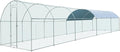 Extra Large Metal Chicken Coop for 50-55 Chickens, Walk-in Chicken Run, Chicken Pen Outdoor W/Cover, Waterproof & Anti-UV, 32.8' D x 9.8' W x 6.4' H, Wire Mesh Poultry Cage for Yard #LYJL10YD-US