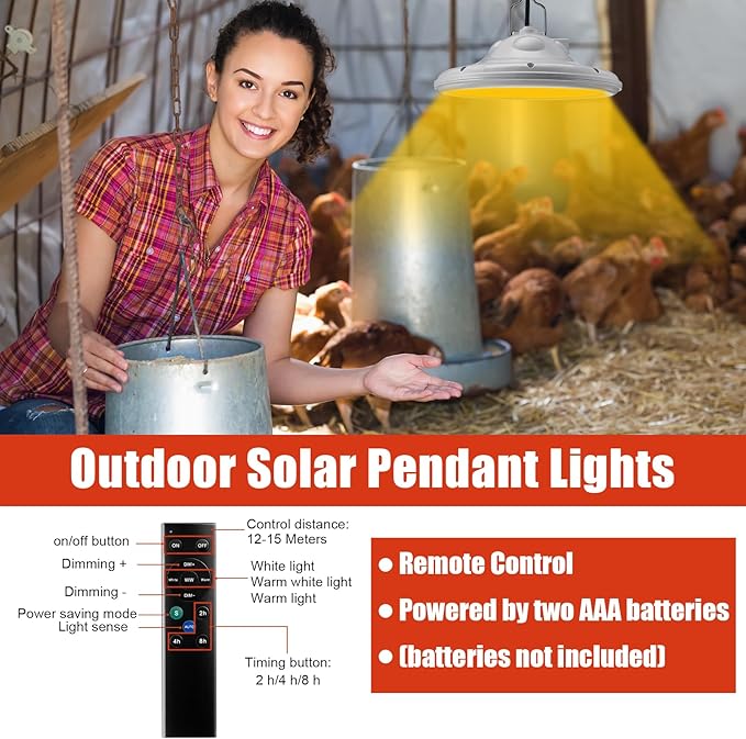2 Set 25W 12V Solar Panel Dual Metal Shell Fan Kit and Solar Chicken Coop Shed Light with Timer, Waterproof for Inside Chicken Coop, Shed, Greenhouses, Pet House