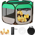 Portable Chicken Coop Chicken Tent with Waterproof Flame Retardant Cloth Bottom for Small Animals Foldable Outdoor Indoor Enclosure Chicken Brooder Pen (Chicken Brooder Tent)