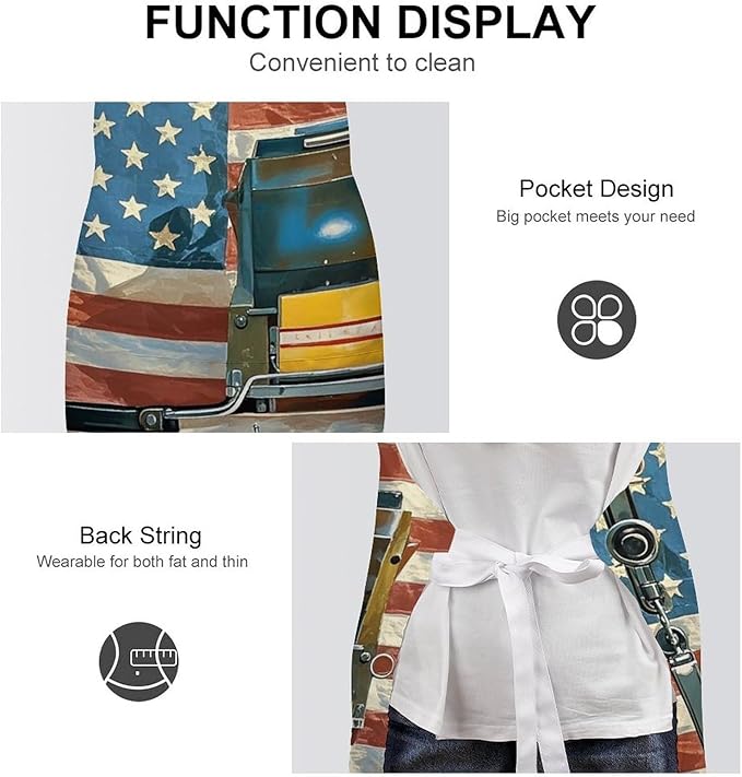 Waterproof Apron Adjustable Bib Aprons with Pockets Smiling Apron Kitchen Aprons for Women Men