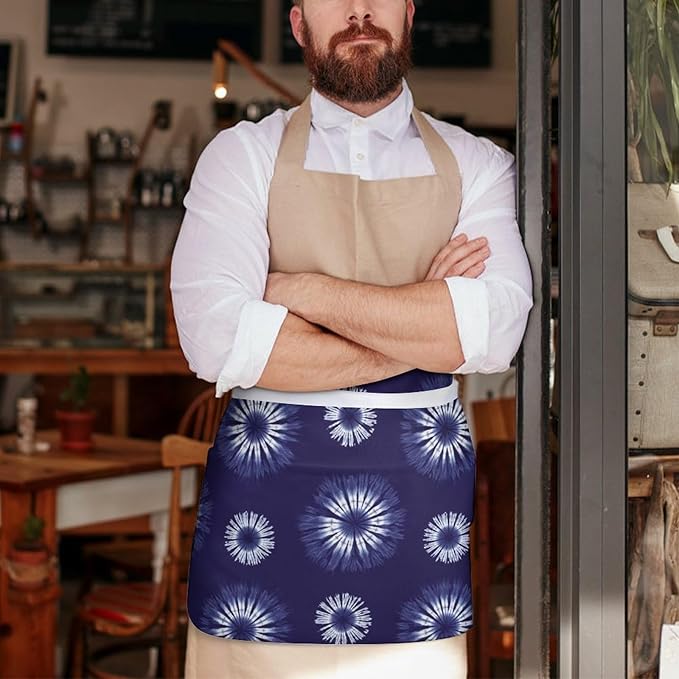 Unisex Half Waiter Waist Short Apron Waterproof Chef Works Waitress Aprons