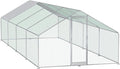 Large Metal Chicken Coop (26' L x 9.8 W x 6.5' H) Walk-in Chicken Run Cages with Waterproof and Anti-Ultraviolet Cover for Outside Spire Top
