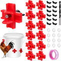 12 Pcs Chicken Waterer Nipples, Horizontal Chicken Waterer Nipples with Drill Bits, Automatic Poultry Nipple Watering for Poultry Coop Ducks, Non Leak