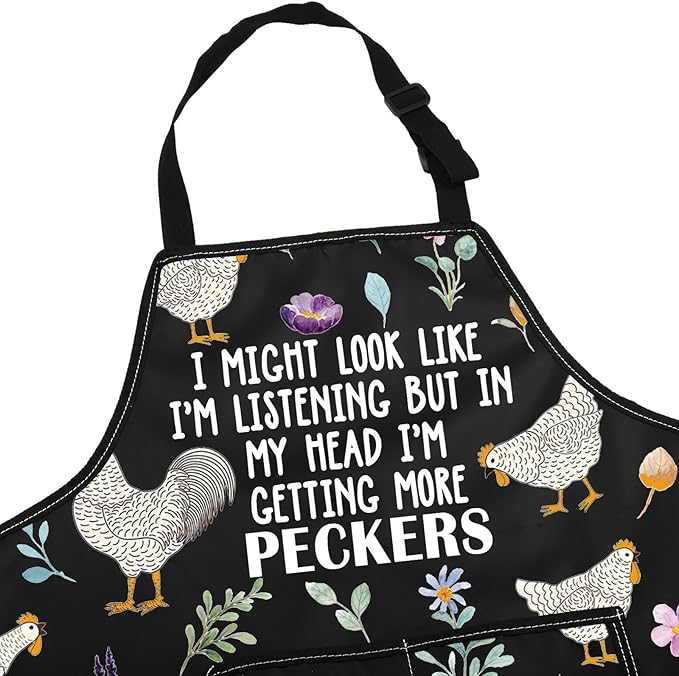 G2TUP Chicken Kitchen Apron - Cooking Apron for Ladies & Farmers