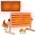 Chicken Coop Heater with Temperature Control, 200W Chick Heater with Adjustable Temp (70-190℉) for Winter, 2 Heating Plates, Foldable Large Size Coop Heater (Natural Wood)