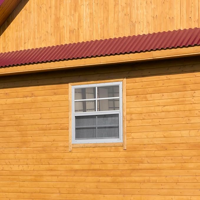 NeatiEase 2 Pack Shed Windows, 24" x 24" Flush Mount Window with Tempered Glass and Fiberglass Screen for Shed, Chicken Coop, Playhouse, Household, Garage