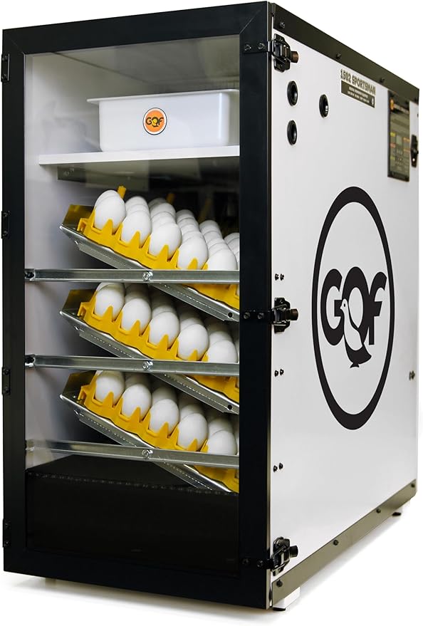 Pinnon Hatch Farms Incubator GQF 1502 Cabinet Incubator Hatcher Includes + 6pk Hatching Egg Trays & 3030 Water Reserve System (with 6 Turkey/Goose/XL Trays)