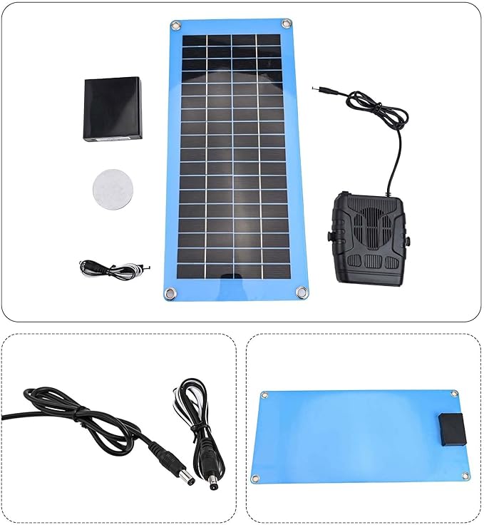 20W Solar Heater For Chicken Coop Monocrystalline Solar Panel Heater With Dual USB Output Battery, Portable Outdoor Heating And Charging Kit For Winter Camping, RV, Hiking, And Pet House Warmth、(30W)