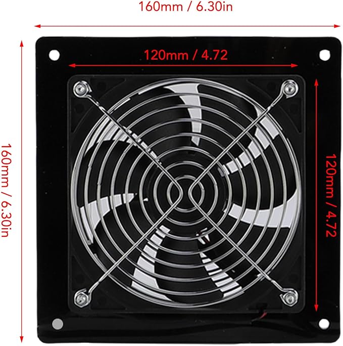 8W Solar Powered Exhaust Fan, IP67 High Speed Ventilation Fan with 8W Solar Panel, for Chicken Coop Greenhouse Shed Pet House Window Ventilation