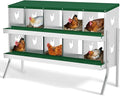 Chicken Nesting Box,10 Compartment Metal Poultry Nest Box Wall Mount, Metal Roll Away Eggs Laying Boxes with Legs, Easy Egg Collection, Easy Cleaning,10 Room Chicken Coop for Hens