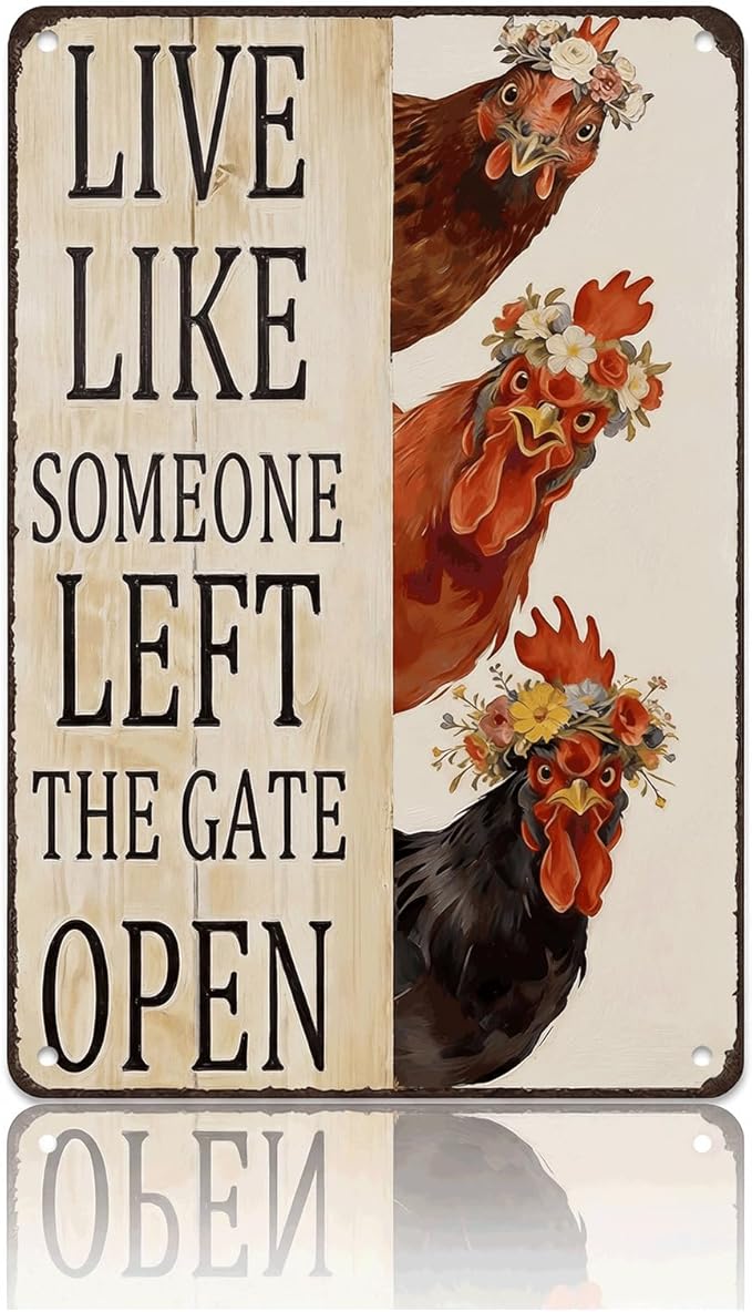 Chicken Coop Sign, Funny Chicken Coop Metal Signs, Outdoor Chicken Decor, Personalized Tin Sign, Chicken Gifts, Chicken House Decor 8 x12 Inches