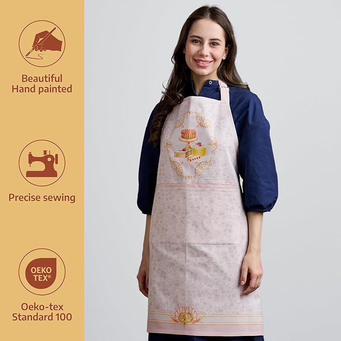 Maison d' Hermine 100% Cotton Apron for women with Pocket Kitchen Chef Apron for Men Cooking Easter Decorations