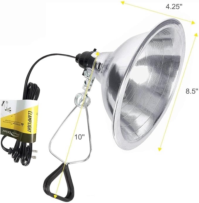 Simple Deluxe Adjustable Clamp Lamp Light Socket with 8.5 Inch Aluminum Reflector, Suit for Max 150 Watt Lamp (No Bulb Included), 6ft 18/2 SPT Cord, 6-Pack