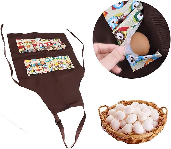 Egg Apron,Egg Collecting Apron,Hands Free Egg Collecting Gathering Holding Bib Apron with 12 Pockets for Chicken Hen Goose Duck Fresh Eggs for Fresh Eggs Women(children)