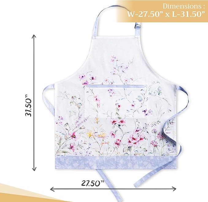 Maison d' Hermine 100% Cotton Apron for women with Pocket Kitchen Chef Apron for Men Cooking Easter Decorations