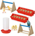 Chick Feeder and Waterer Kit with Mini Perch Chick Starter Kit for Small Poultry Ducks/Quail, Coop Brooder Feeding Supplies
