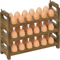 Wooden Egg Holder for Countertop, 3 Tier Egg Rack for 36 Eggs, Kitchen Counter Wood Egg Organizer Tray Racks, Fits Quail, Duck, Turkey, Chicken Eggs