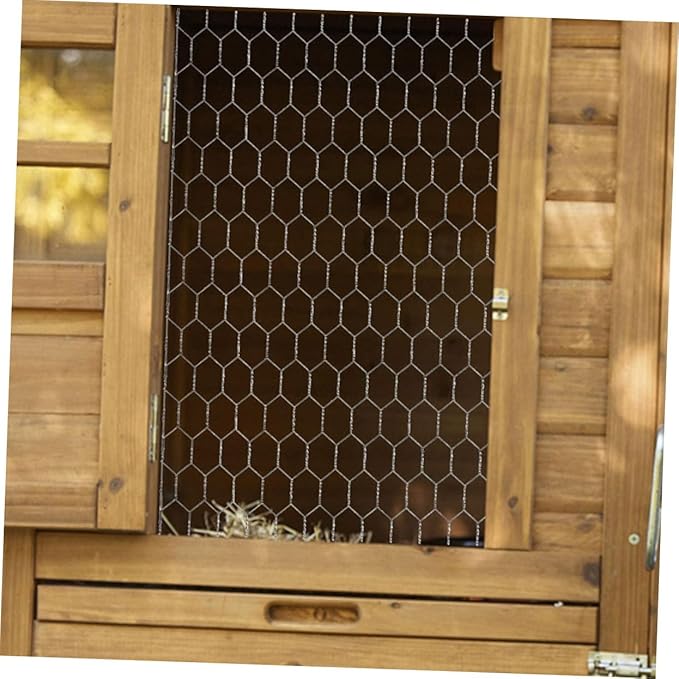 POPETPOP 1Roll Galvanized Chicken Coop Wire Fence X Heavy Duty Poultry Netting for Garden Protection Weatherproof Mesh for Animal Enclosures Easy to Install