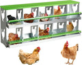 Chicken Nesting Box for Laying Eggs,10 Hole Roll Away Nesting Boxes,Chicken Laying Boxes with Large Vented Holes,Wall-Mountable Chicken Coop Nesting Boxes,Metal Laying Boxes for Hens,Ducks(Green)