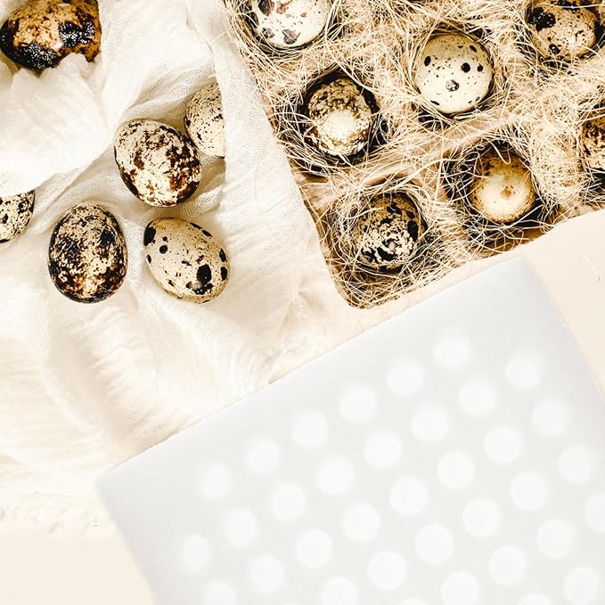 DOITOOL Quail Eggs Tray Holder 52-Grid Pearl Material Egg Storage Organizer for Refrigerator and Kitchen Countertop Use