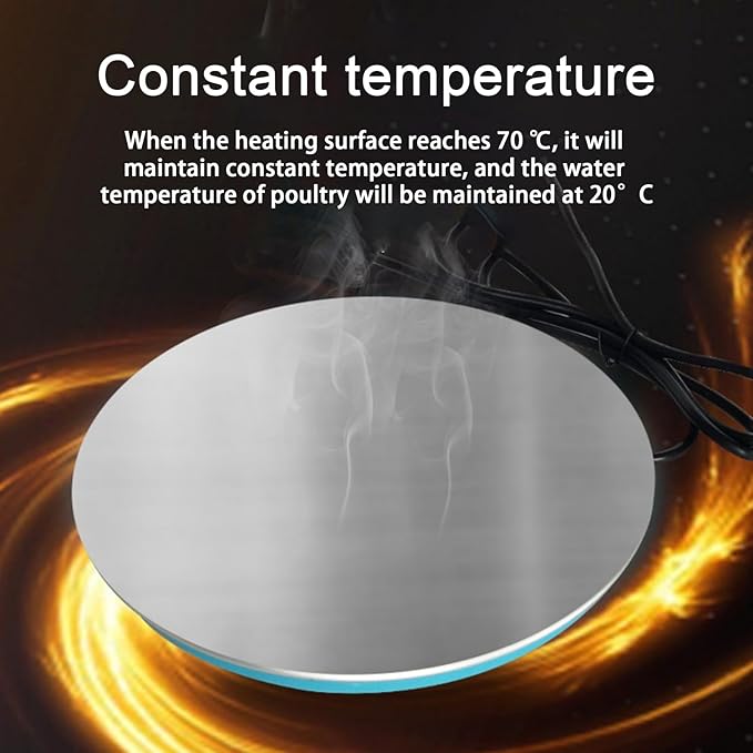Warmer Base for Chicken Water - Poultry Water Heater with 4.5 Feet Power Cable, Waterer Drinker Heated Base with Thermostat - Anti Scald Pet Poultry Waterer Winter Deicer