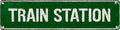 Train Station Metal Sign 4x16in Vintage Street Plaque for Office Living Room Hallway Indoor House Wall Decor