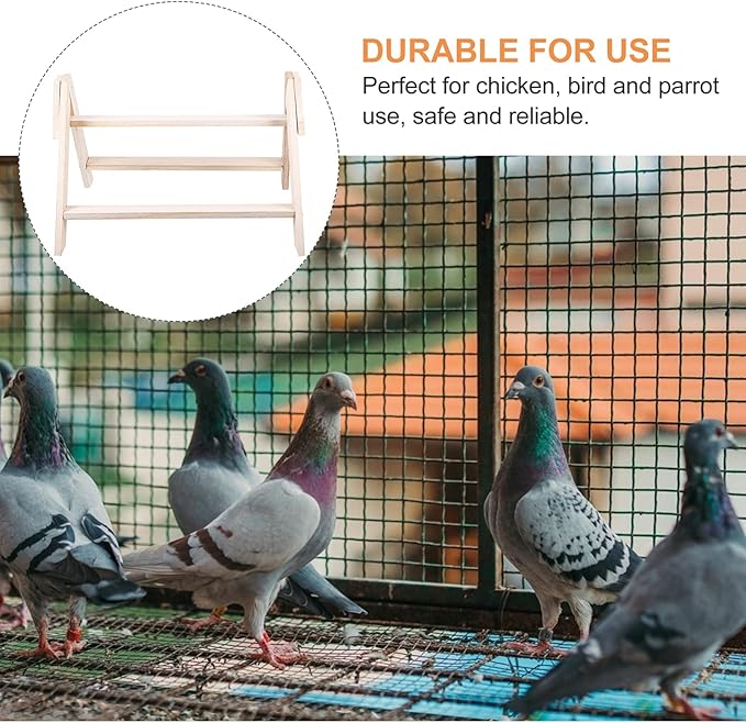 balacoo Wooden Chicken Standing Rack 17X13X10 Inch Roosting Ladder and Perch for Poultry Training and Bird Exercise