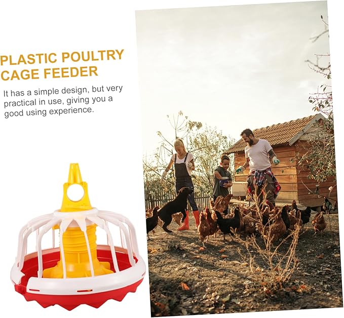 Hanging Chick Feeder Poultry Feeder for Chicken Duck Pigeon Large Capacity Food Container Automatic Feeding Tray