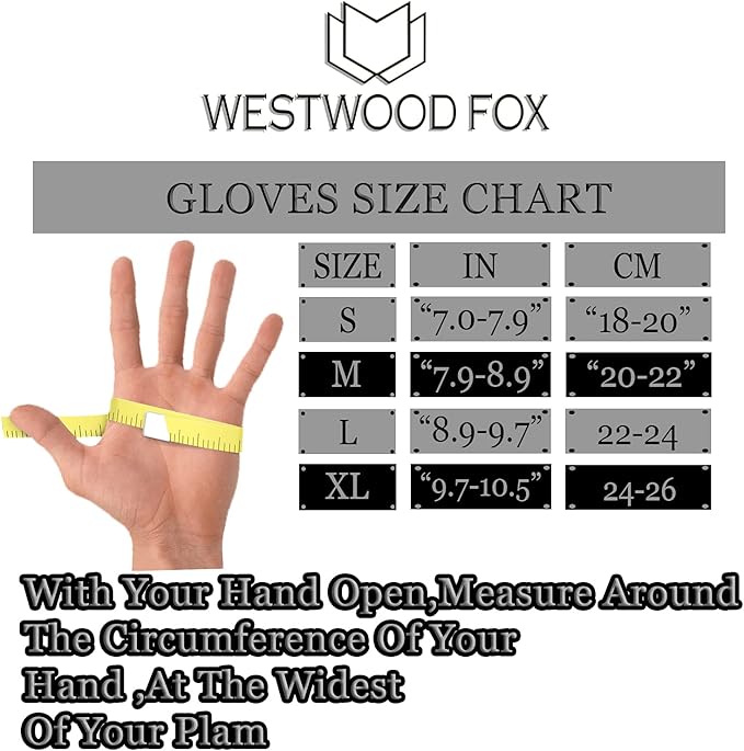 WESTWOOD FOX Gardening Working Gloves Leather Safety Thorn Proof Gloves for Mens & Women Flexible Heavy Duty Mechanic Gloves