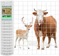 Gisafai Galvanized Welded Wire Fence 4 ft X 50 ft for Dog Chicken Hog Deer Goat Cattle 16GA Garden Border PVC Coated Fencing Roll Border Yard Vegetable Plant Animals Protection Poultry Netting(White)