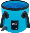 Car Wash Bucket with Drain Valve, 5 Gallon Collapsible Bucket for Cleaning, Portable Ice Buckets Laundry Wash Basin for Fishing Beach Gardening Soaking Feet RV Essentials Outdoor Camping Supplies