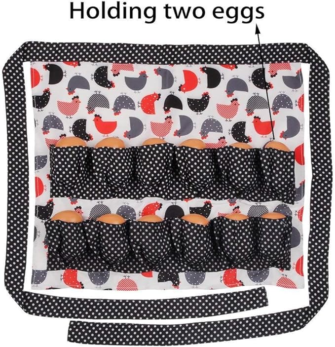 Sefiron Chicken Egg Collecting Apron,12 Deep Pockets for Hense,Duck,Goose Eggs