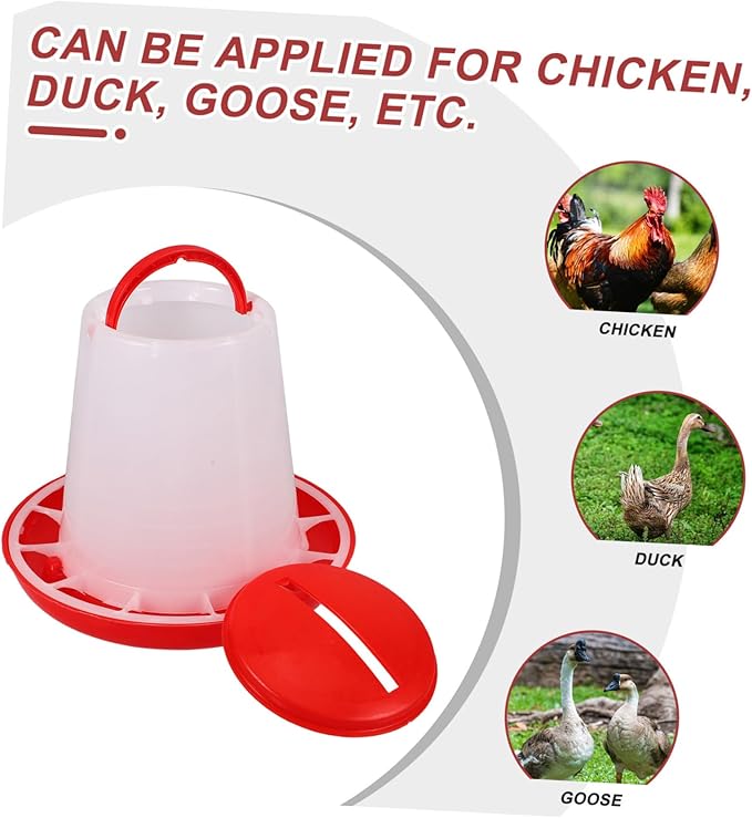 Milisten Hanging Chicken Feeder Waterer Capacity Poultry Food Container Durable Plastic Duck Chicken Feed Dispenser Efficient Feed Use Easy to Clean Versatile Coop Accessory