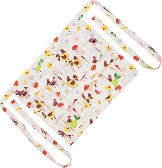 Eggs Collecting Protective Apron, Cotton Twill, Multiple Pockets, Durable Design - Practical Aprons for Women Cooking Apron, Ideal for Egg Gathering and Farm Work (Large: Approx. 17.6x16.2x15cm /