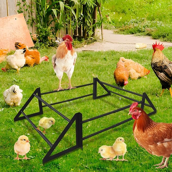Adjustable Chicken Perch Toy for Coop - Expandable Metal Roosting Bars for Coop from 33" to 43", Durable Chicken Toys for Hens, Outdoor Chick Playground Stand