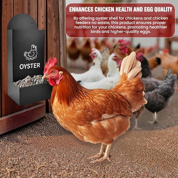 2 Pack Chicken Grit Feeder, Metal Hanging Chickens Oyster Shell Feeders and Grit Feede r,Chicke n Coop Accessories,Easy to Install and Clean